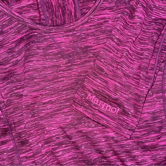 Marmot Long Sleeve  Top‎ Women’s Size Small Purple Pink Heathered Activewear - Picture 8 of 8